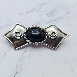 Art Deco Style Silver Tone Lapel Pin